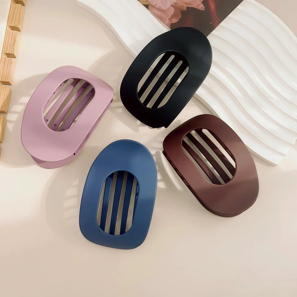 PC Hair Claw Clip for Women New Design Leopard Matte Curved Flat Styling Barrettes Acrylic Lying Down Hair Accessories