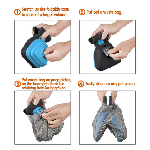 Pet Dog Poop Bag Dispenser Travel Foldable Pooper Scooper Poop Scoop Clean Animal Waste Picker Cleaning Tools Pet Products