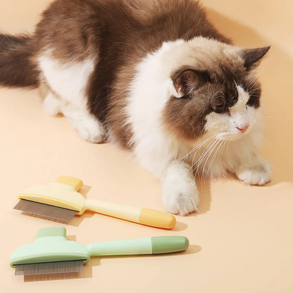 Dual-Purpose Comb for Cats/Dogs - Floating Teeth Hair Remover Brush with Needle Design for Pet Grooming Tool