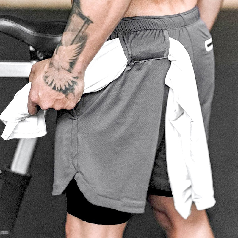Gray pocket Men Gym Running Shorts