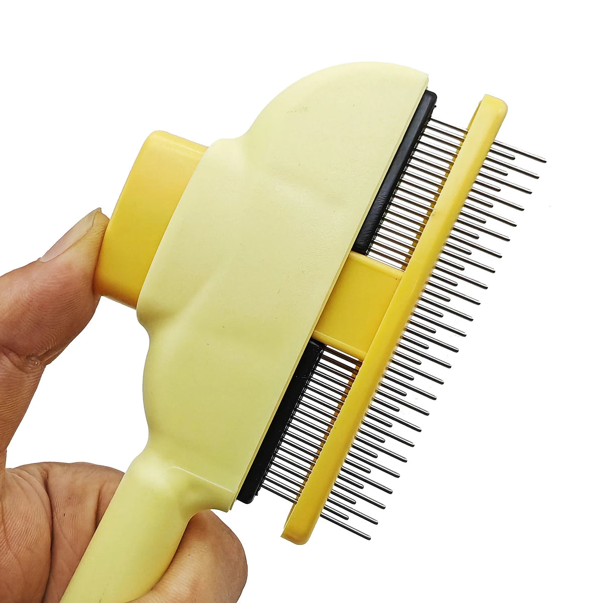 Dual-Purpose Comb for Cats/Dogs - Floating Teeth Hair Remover Brush with Needle Design for Pet Grooming Tool