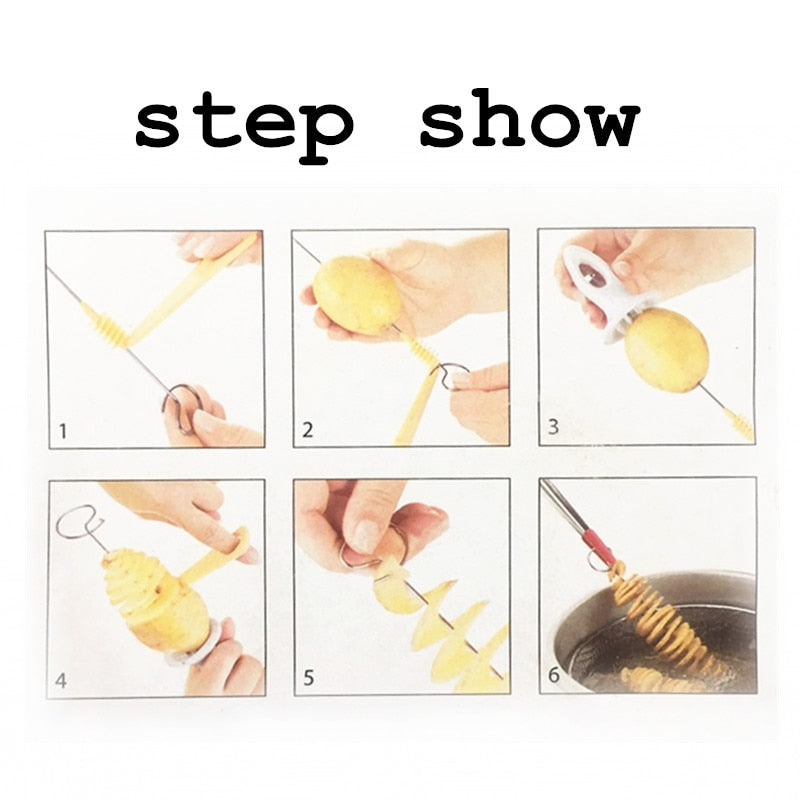 Stainless Steel  Plastic Rotate Potato Slicer