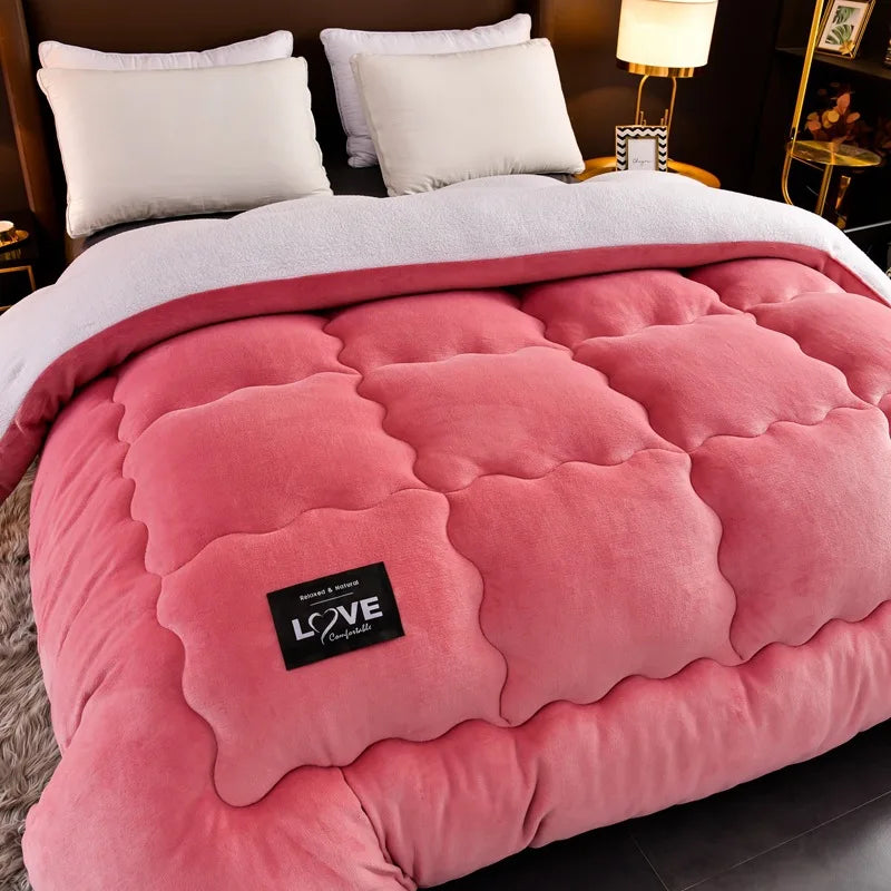 Super Warm Lamb Wool Quilt Winter Thickened Cotton Quilt