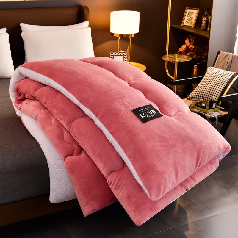 Super Warm Lamb Wool Quilt Winter Thickened Cotton Quilt