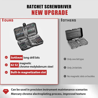 VMAN Precision 66in1 magnetic ratchet screwdriver set Detachable T - handle magneticizer Fix furniture, electronics & glasses