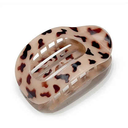 PC Hair Claw Clip for Women New Design Leopard Matte Curved Flat Styling Barrettes Acrylic Lying Down Hair Accessories