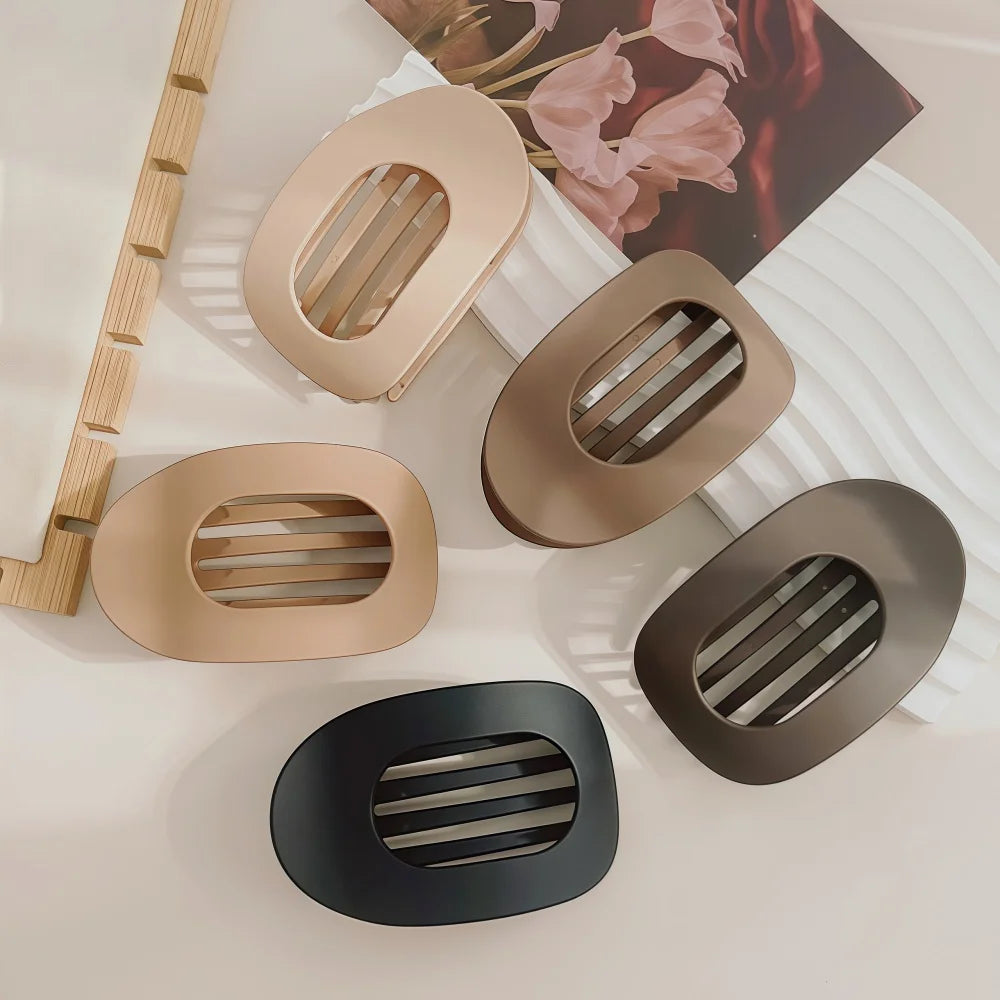 PC Hair Claw Clip for Women New Design Leopard Matte Curved Flat Styling Barrettes Acrylic Lying Down Hair Accessories