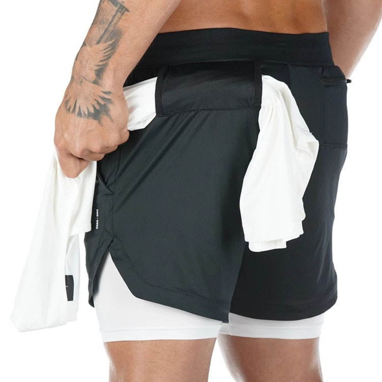 Men Black Gym Running Shorts