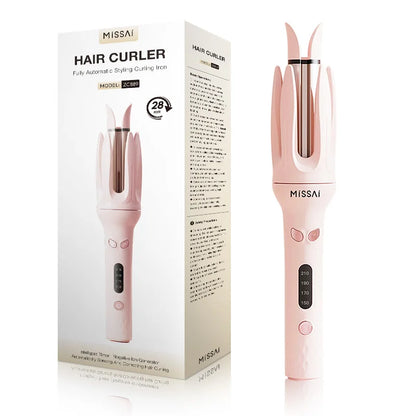 Automatic Hair Curler 28mm Negative Ions Electric Ceramic Curling Hair Stick Rotating Curl Waves Anti-Tangle Curling Iron Styler