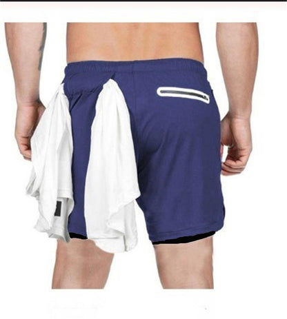 Blue pocket Men Gym Running Shorts