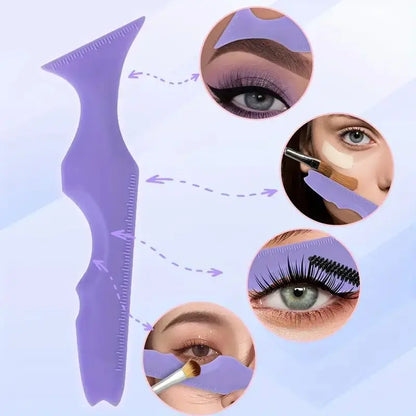 4pcs Multifunctional Silicone Eye Makeup Tools Set，Easy to Clean,Reusable for Perfect Eye Lines for Beginners