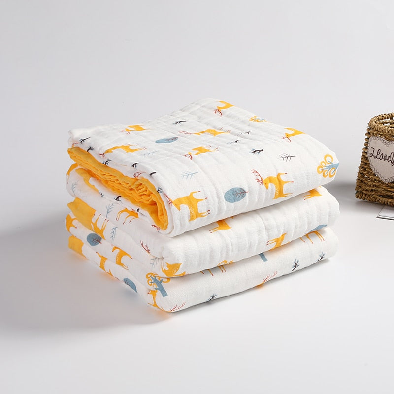 white yellow 3 pair Cotton Baby Blankets Newborn
