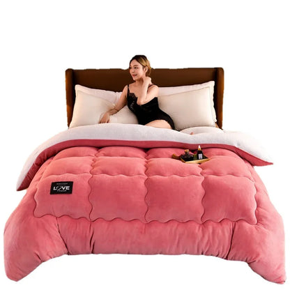 Super Warm Lamb Wool Quilt Winter Thickened Cotton Quilt