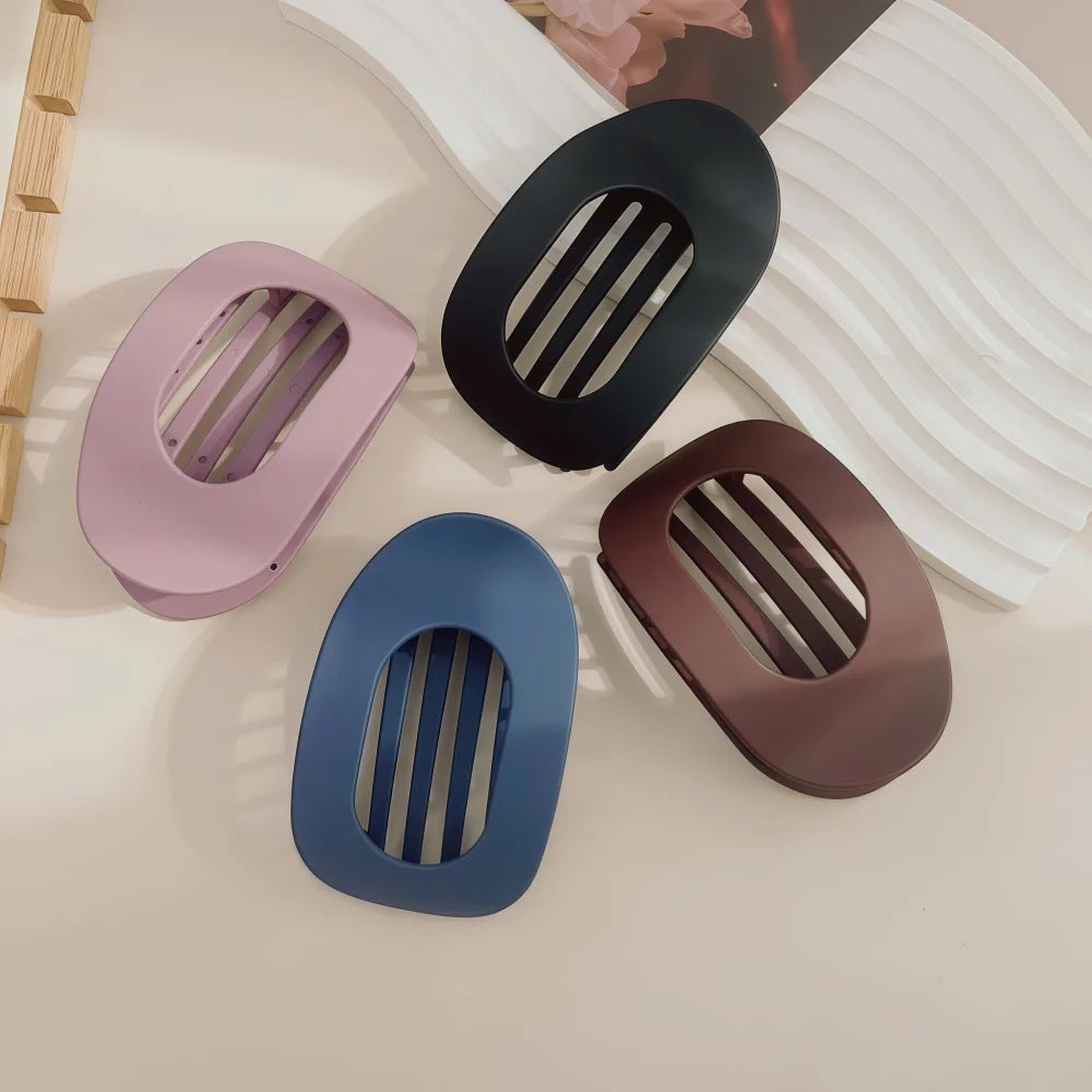 PC Hair Claw Clip for Women New Design Leopard Matte Curved Flat Styling Barrettes Acrylic Lying Down Hair Accessories