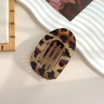 PC Hair Claw Clip for Women New Design Leopard Matte Curved Flat Styling Barrettes Acrylic Lying Down Hair Accessories