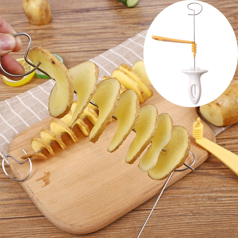 Stainless Steel  Plastic Rotate Potato Slicer